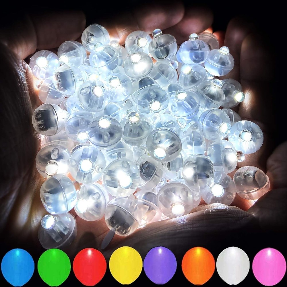 Aogist 100pcs White LED Balloon Light,Tiny Light Mini Round Led 100PCS,