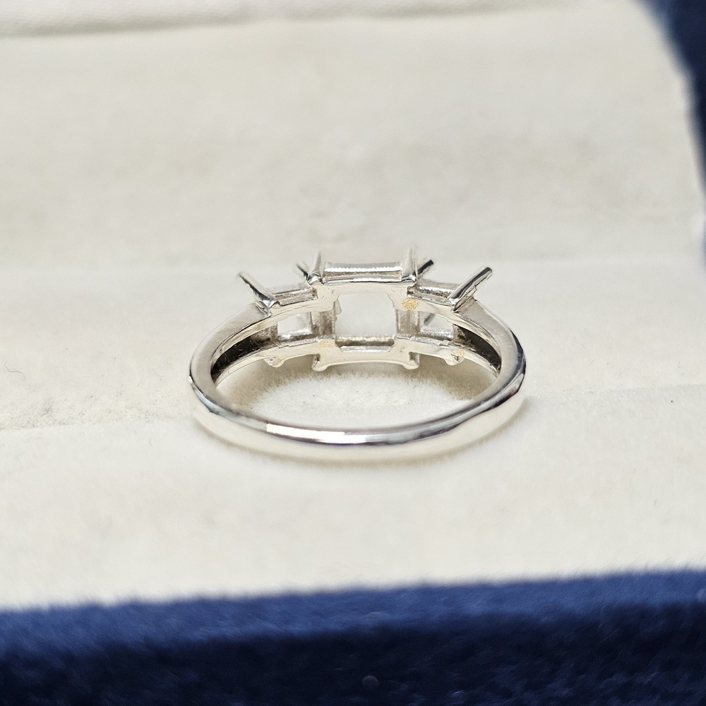 6x6 & 4x4 MM Semi Mount Ring 925 Solid Sterling Silver Ring, Square Cut Gemstone
