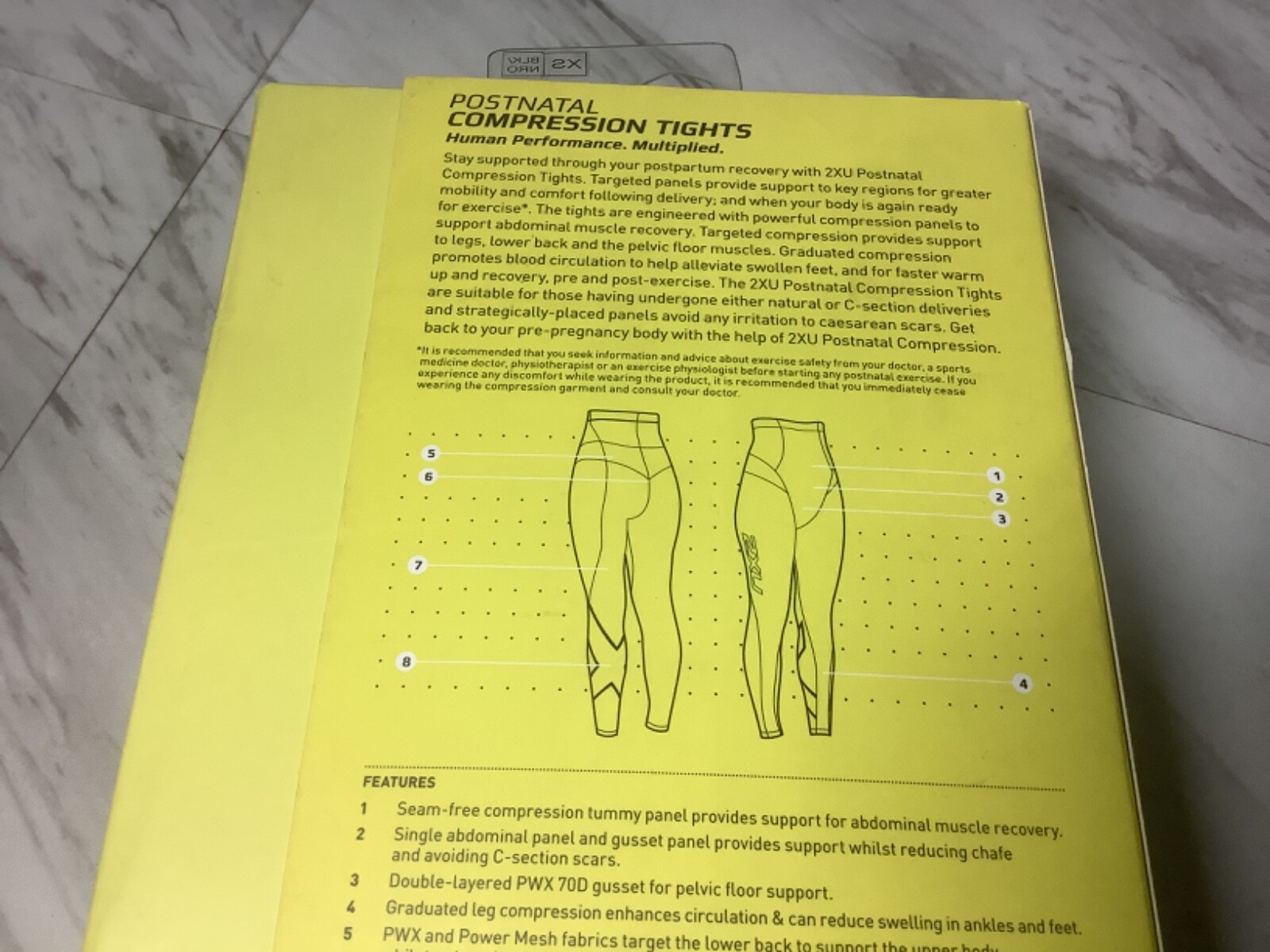 2XU Postnatal Compression Tights Women's Extra Small Black WA3598b~PWX