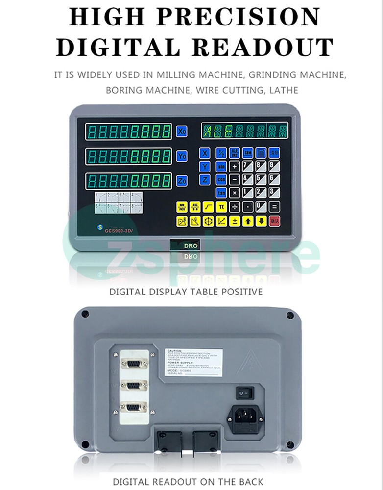 Linear Sensor Scale 2Axis/3Axis Digital Readout DRO Display for Mill Lathe EDM