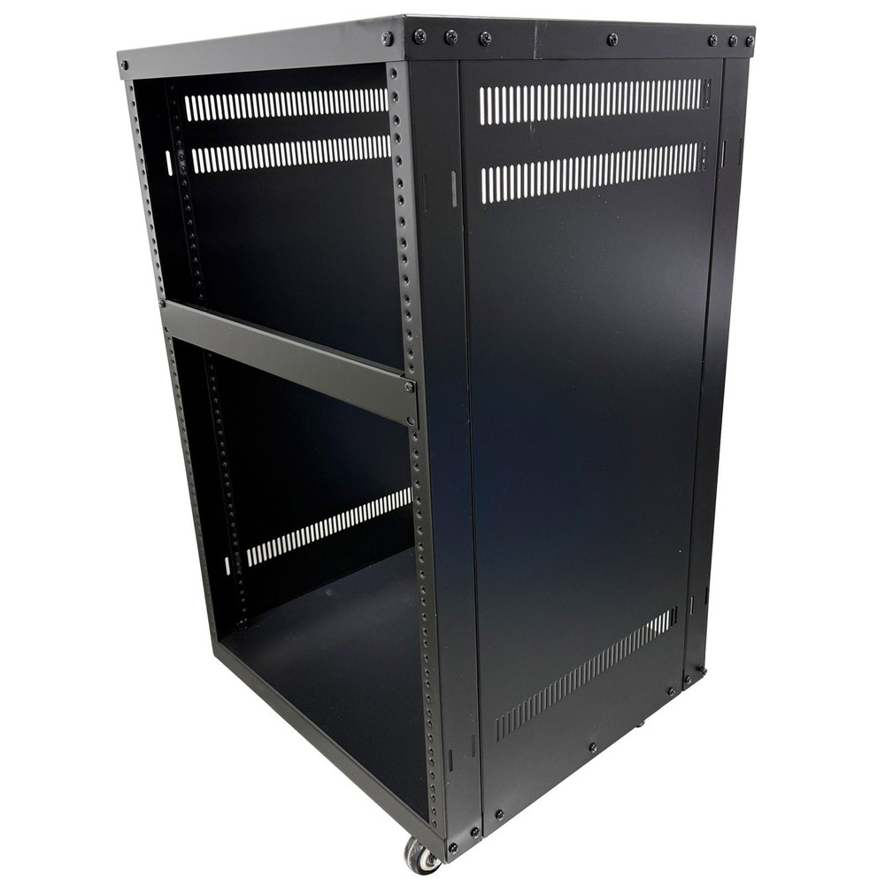 12U Open Frame Server Rack with 4 Casters Mobile Under-Desk Server Stand