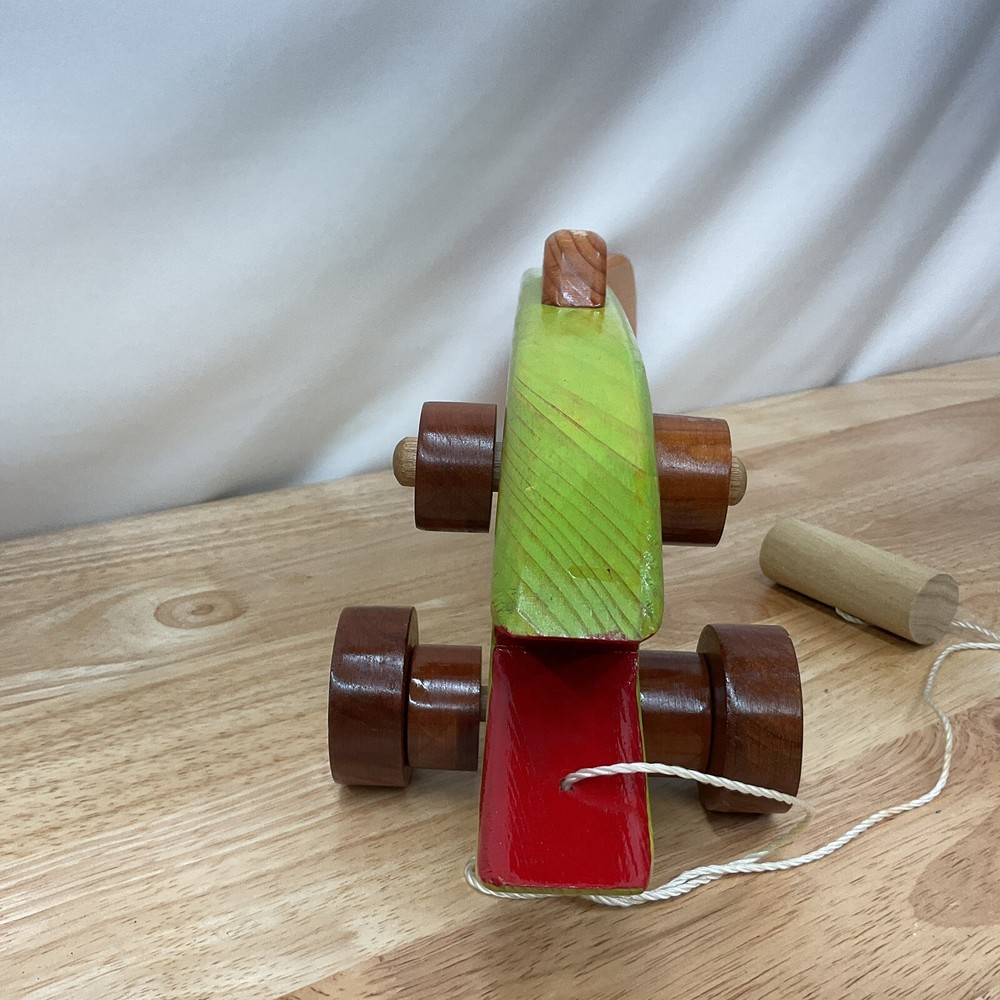 Handmade Wooden Pull String Fish Toy 17”