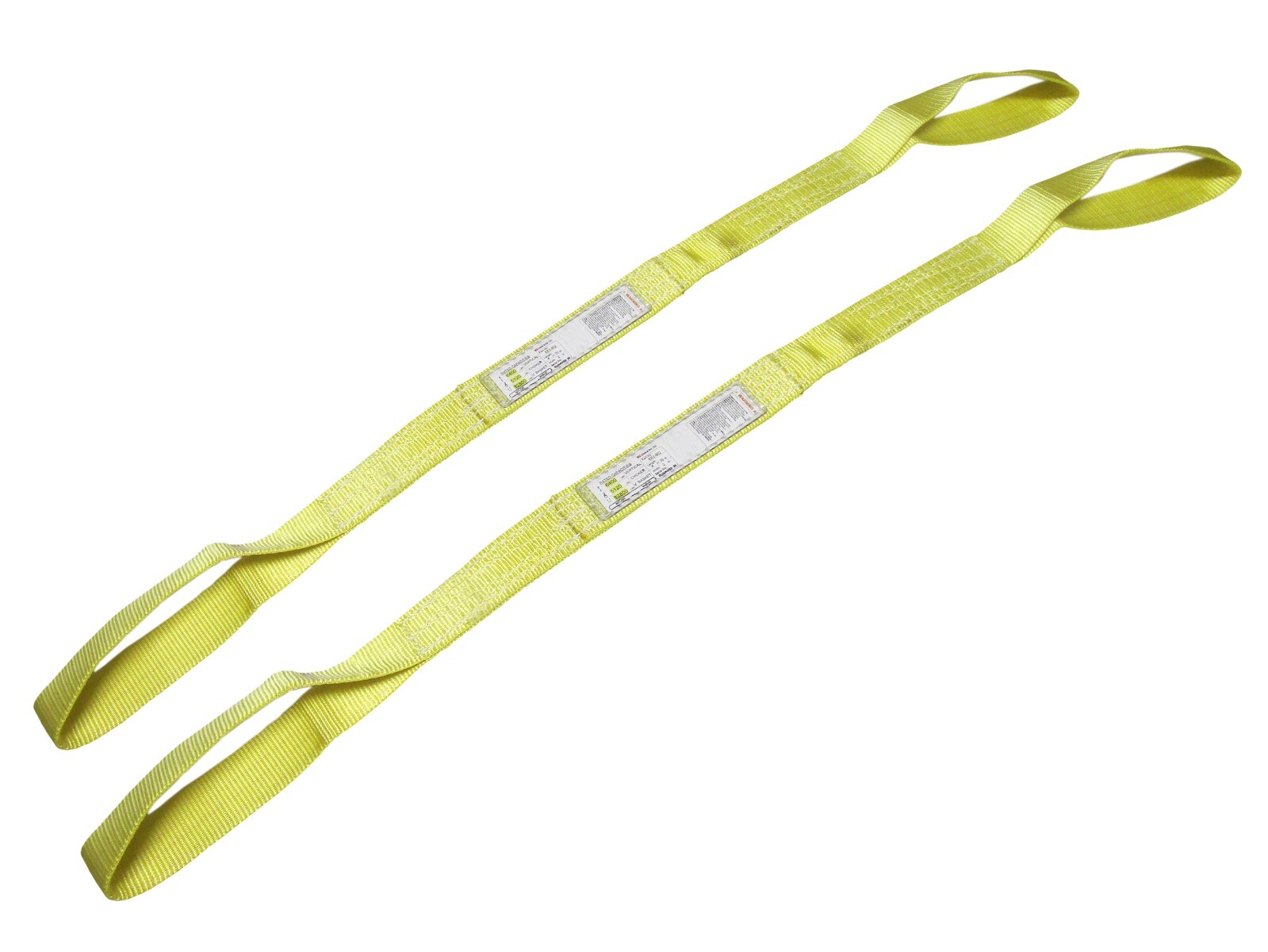 2" x 12 FT Web Sling Eye & Eye 2-ply Synthetic Lifting Tow Strap Choker (2 Pack)