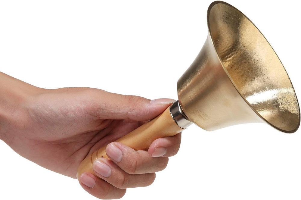 Super Loud Solid Brass Hand Call Bell