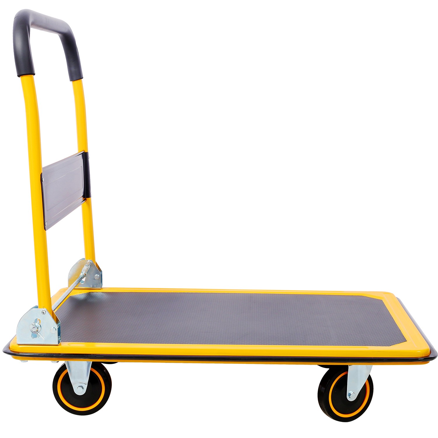 Foldable Platform Truck Push Dolly 330 lb. Weight Capacity Black and Yellow