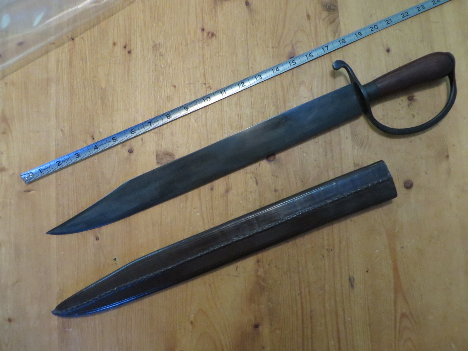 Alabama Confederate Bowie Knife with Leather Sheath, New