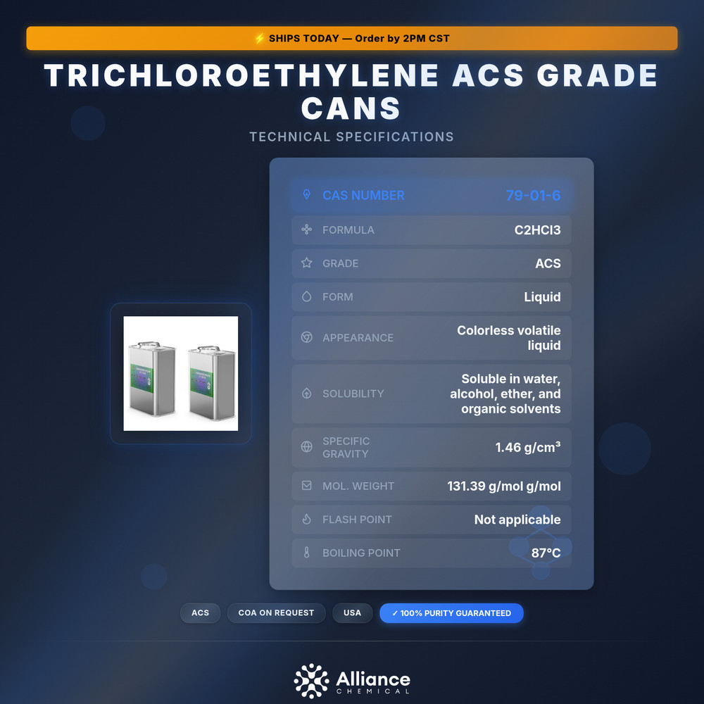Trichloroethylene (TCE) ACS Grade - 2 Quart Cans
