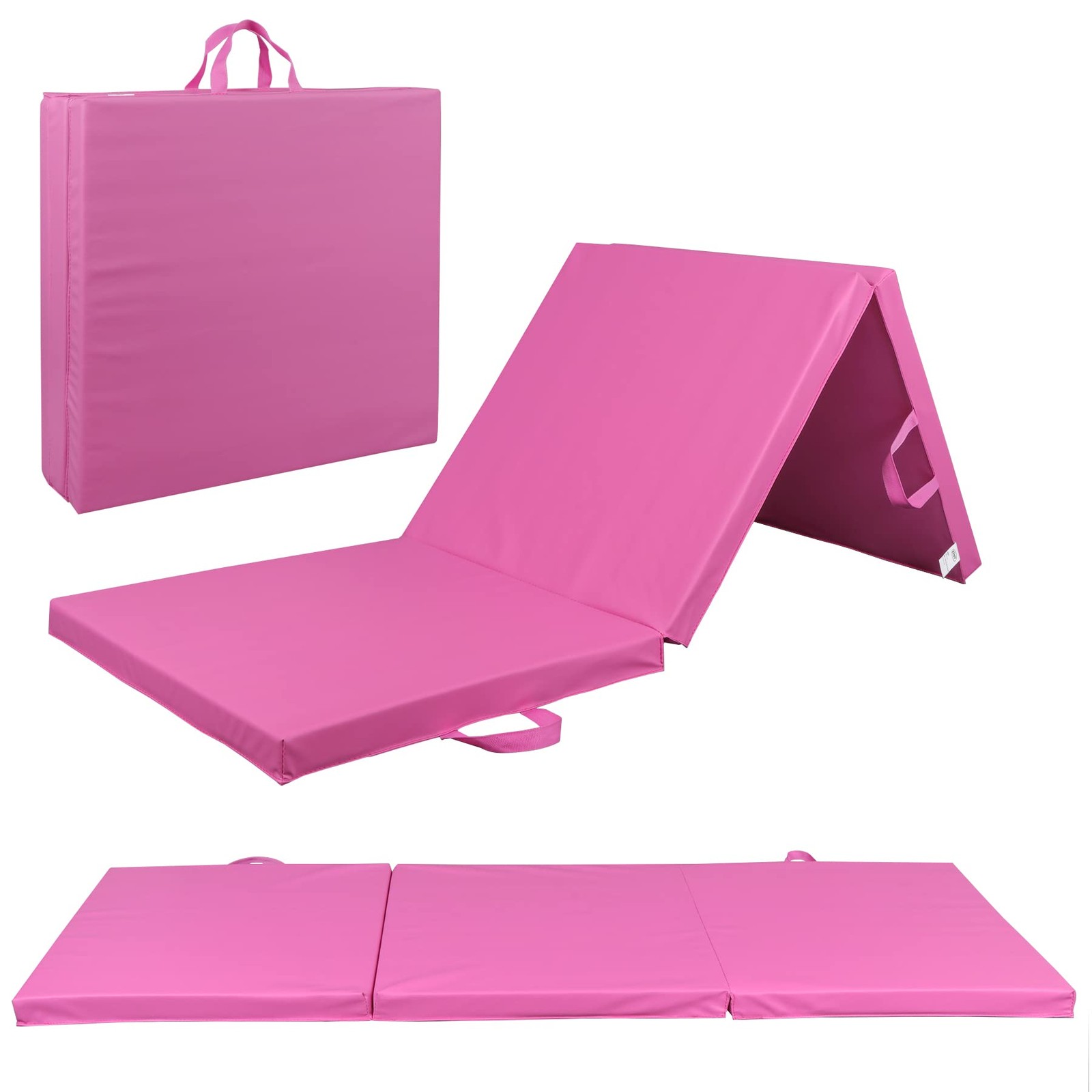 2in Thick Tri-fold Exercise Mat with Carrying Handles for Home Gym Yoga MMA