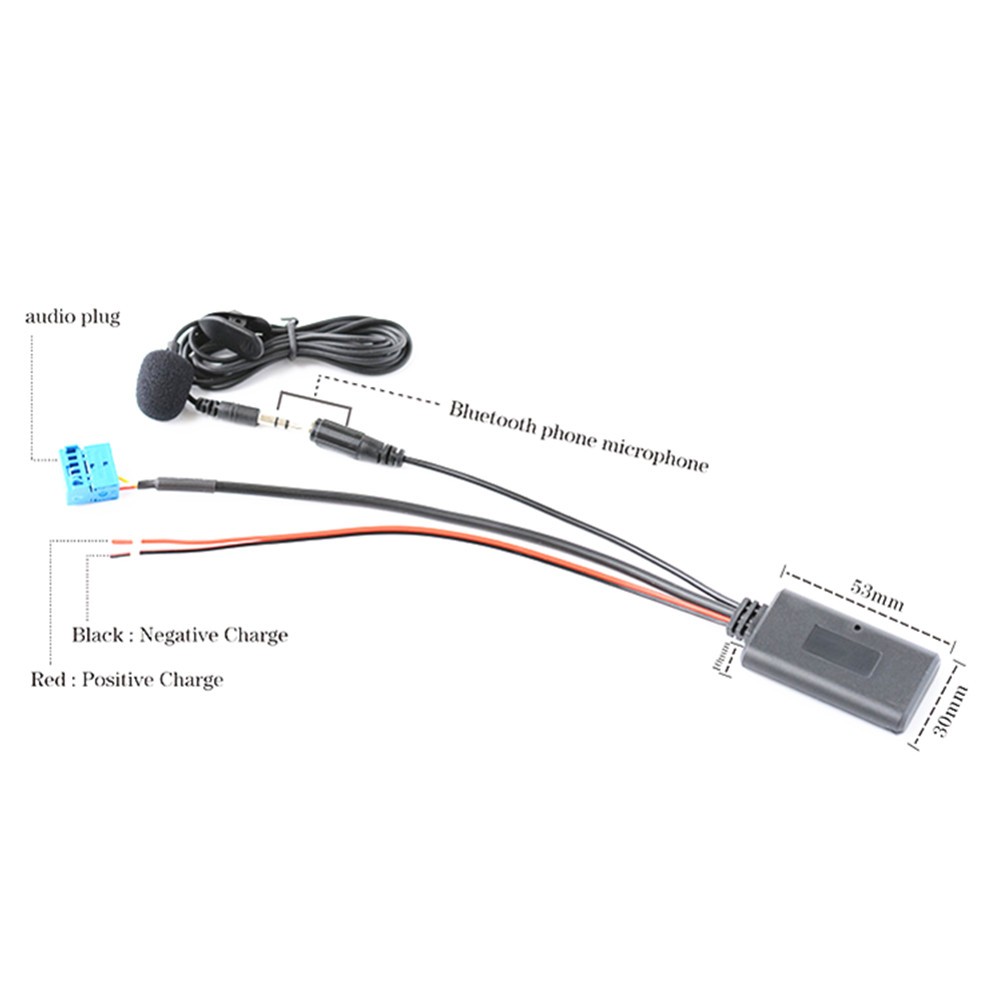 Bluetooth Adapter Audio Music AUX Cable+ Microphone For Kenwood 13 Pin CD Stereo