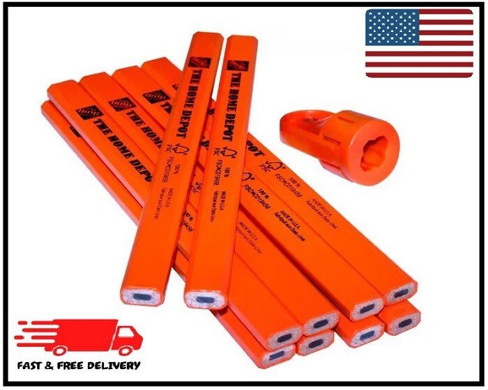 Carpenter Pencils with Original Sharpener (10-Pack)