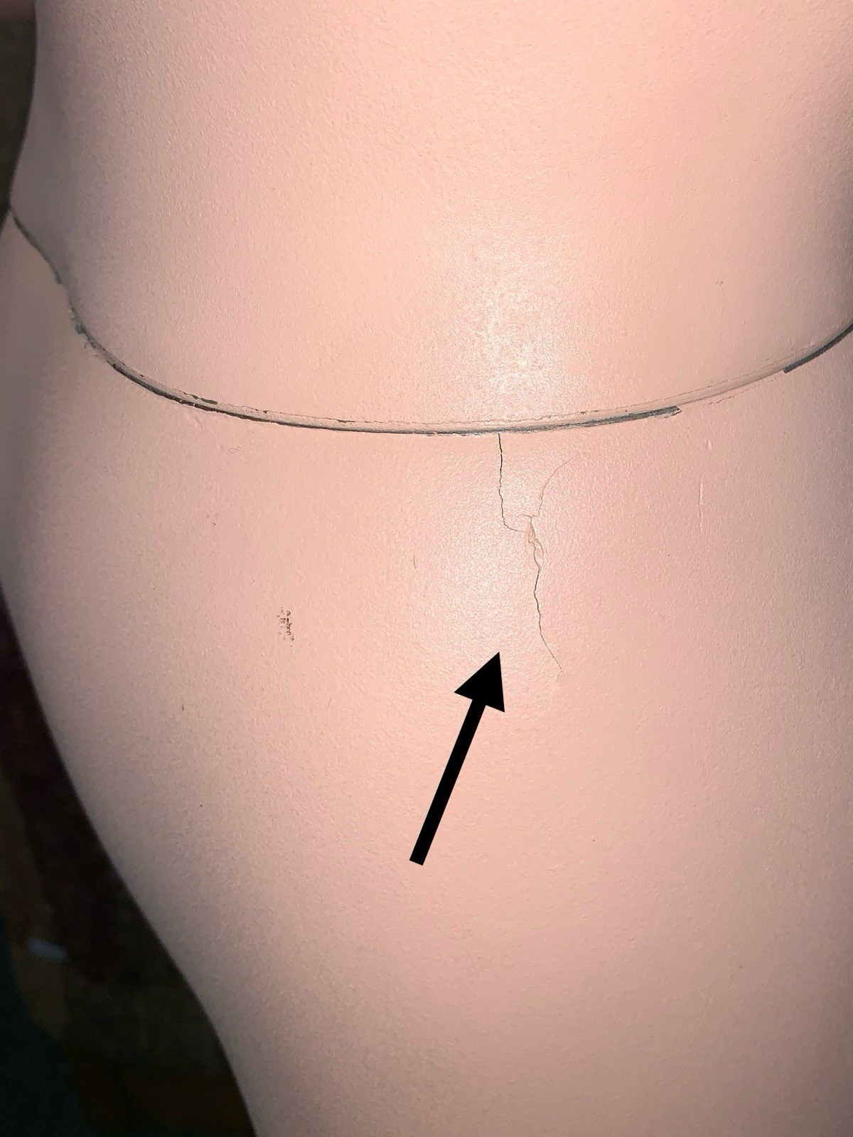 1960s FULL SIZE STORE CLOTHING DISPLAY MANNEQUIN WOMAN PLASTER? METAL STAND