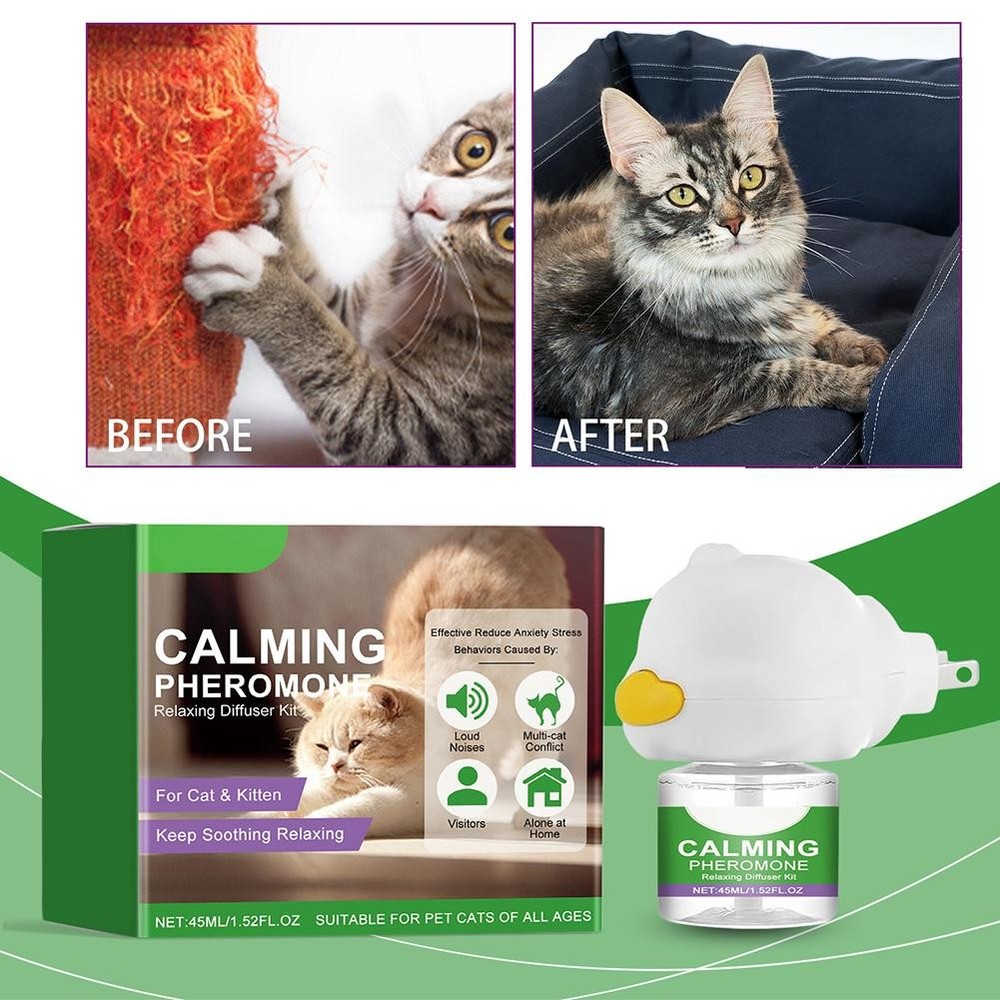 Cat Pheromone Calming Diffuser Kit Effectively Relieves Anxiety Stress 45ML US