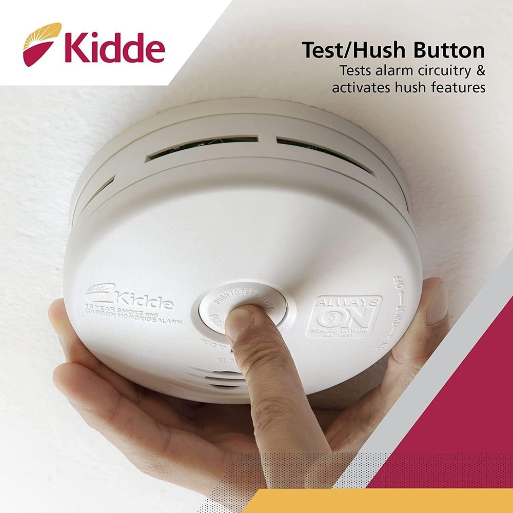 Smoke & Carbon Monoxide Detector Combo, 10- Battery, Replacement Alert, 4 Cou...
