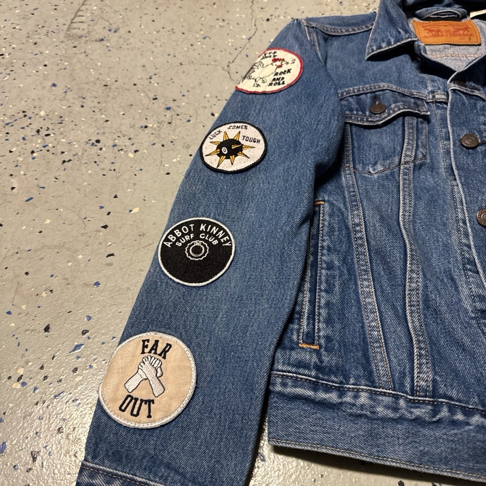 Levi’s denim trucker jacket with sleeve patches
