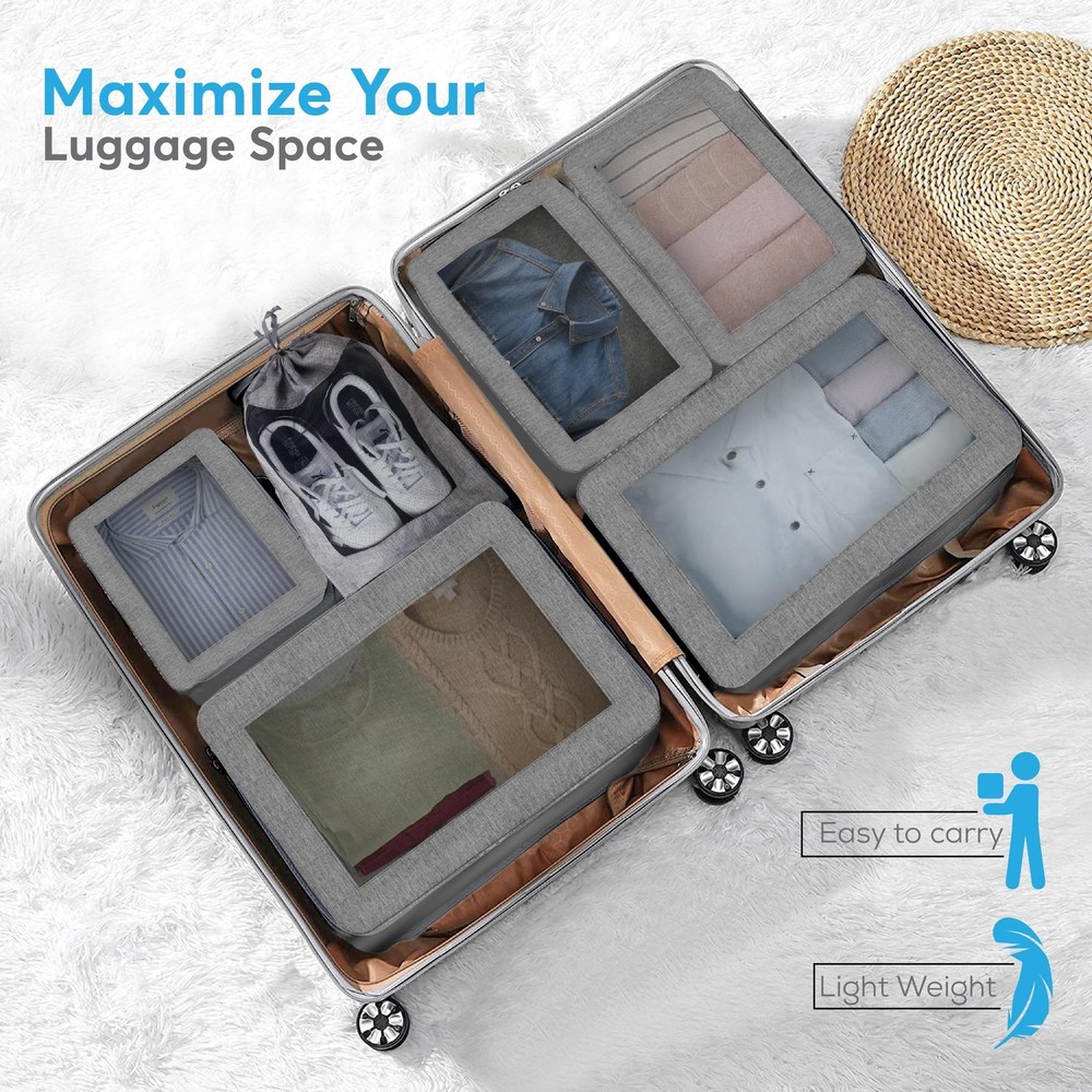 Compression Packing Cubes - Set of 4 Lightweight Packing Cubes Compression fo...