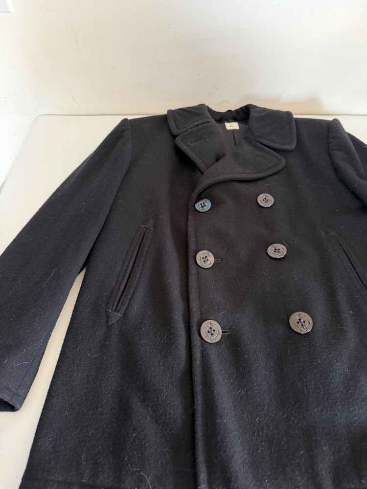 VINTAGE MILITARY NAVY PEACOAT WOOL 42S