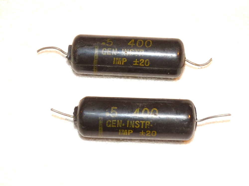 2 x General Instruments Capacitor Pulls .5  400vdc *Parts/Repair*#2