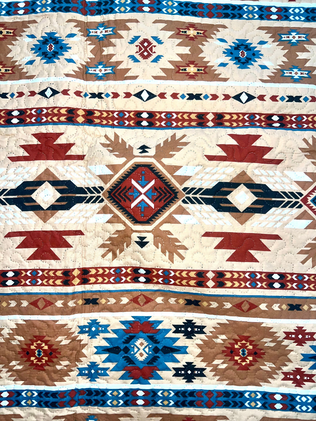 Western Southwestern Native American Tribal Navajo Design Bedspread Quilt Set