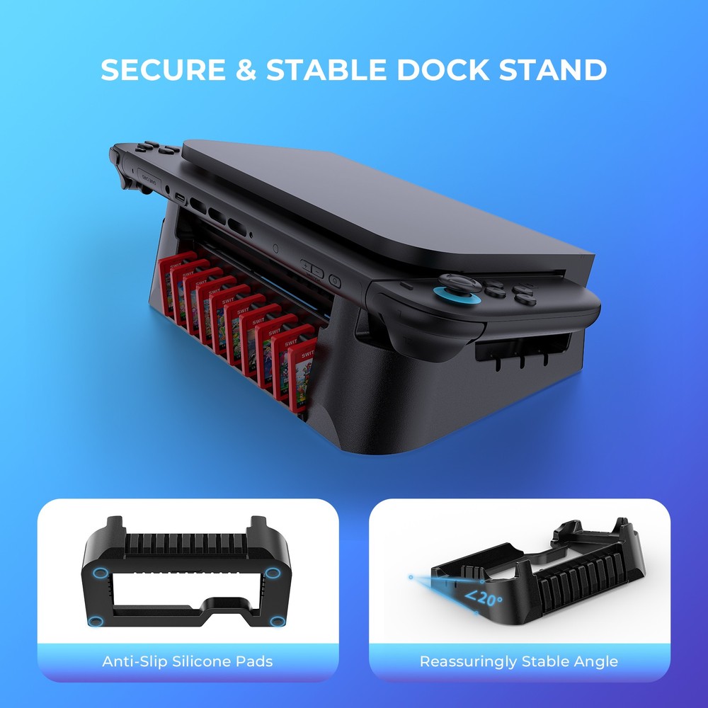 For Switch2 Stand for Switch 2 Flat Dock - Angled Stand for Small Cabinets Stand