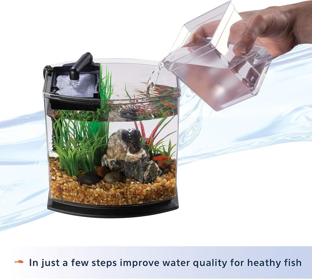 Blue Small Fish Tank with SmartClean Technology.