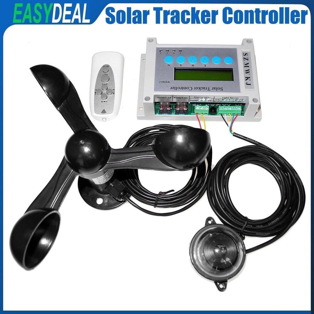 LCD 12V 24V Solar Panel Tracking Dual Axis Solar Tracker Controller & Anemometer