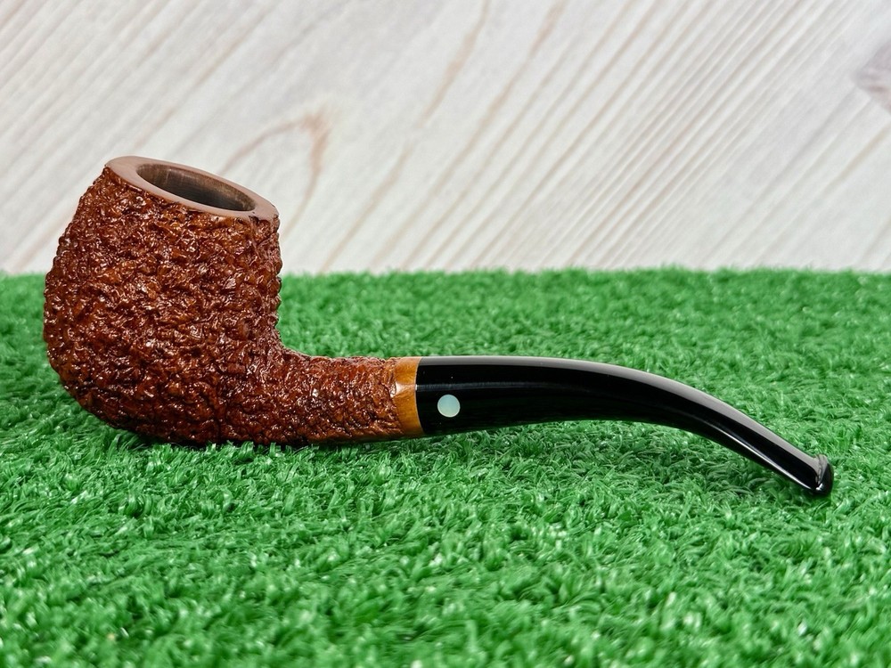 RARE DAVID JONES BENT APPLE c2000’S MINT, AWESOME RUSTICATION ARTISAN PIPE