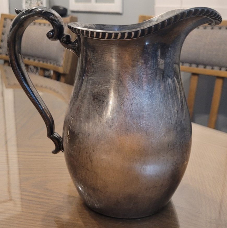 Vintage Silverplate Water Pitcher Crescent Silverware