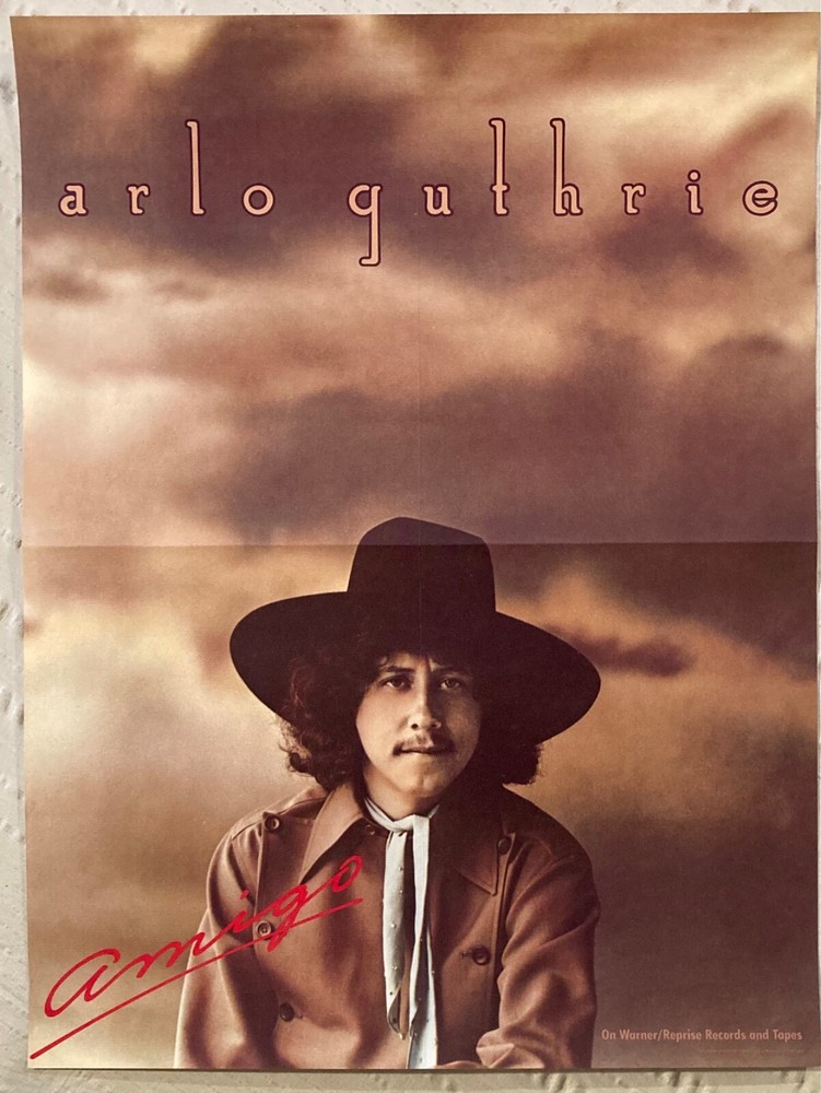 Arlo Guthrie 1976 Matte Promo Poster Amigo Warner Bros Records G