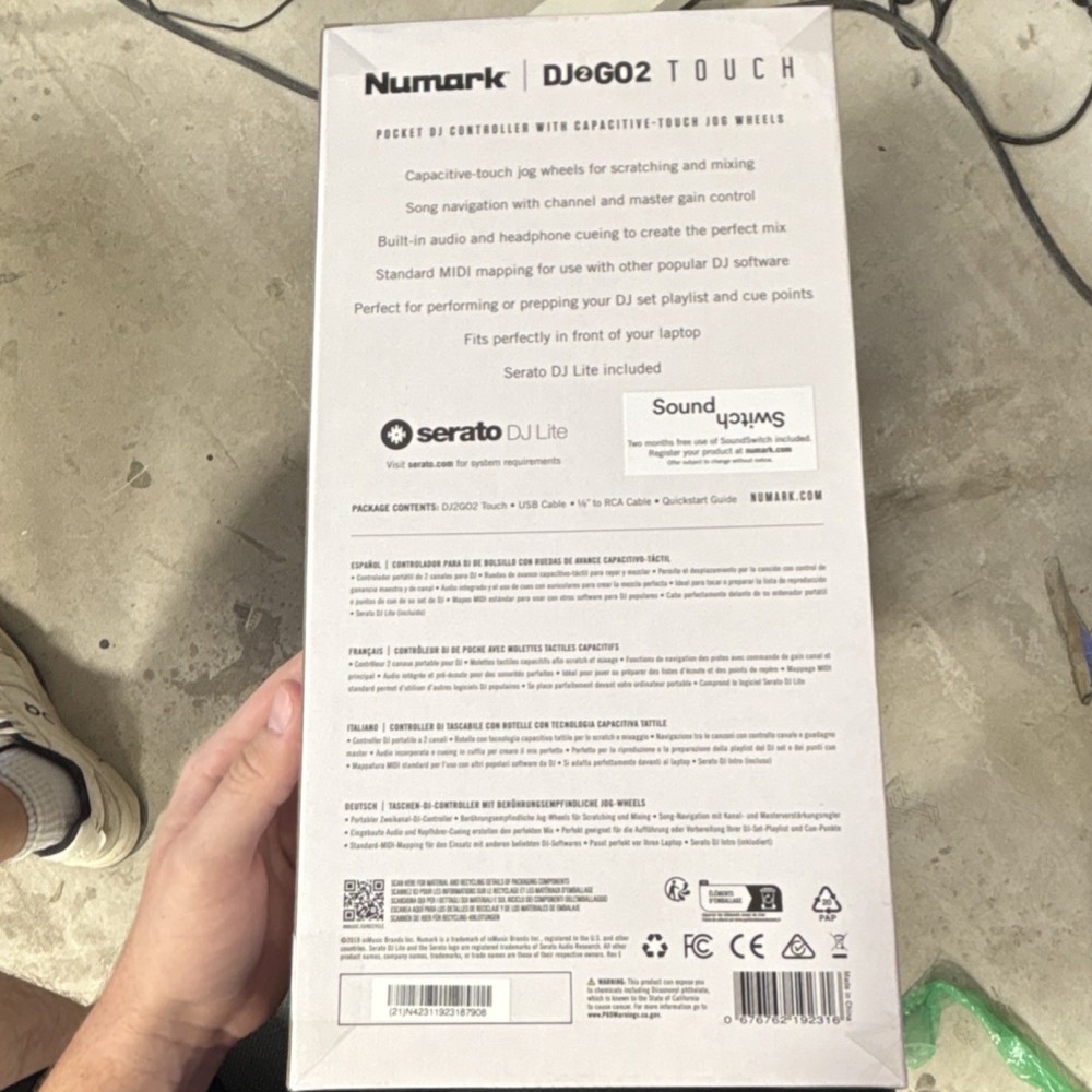 Numark DJ2GO2 Touch Portable Double Deck Controller Touch-Capacitive Jog Wheels