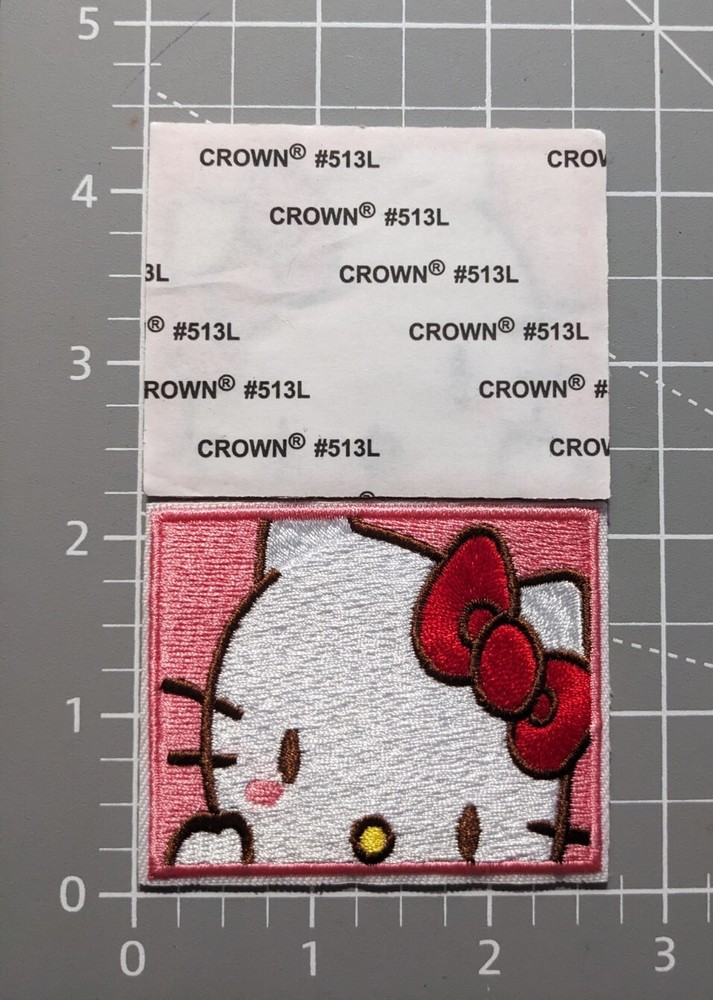 Hello Kitty Patch Embroidered Adhesive Sticker or Sew On Patch 2x2.75"