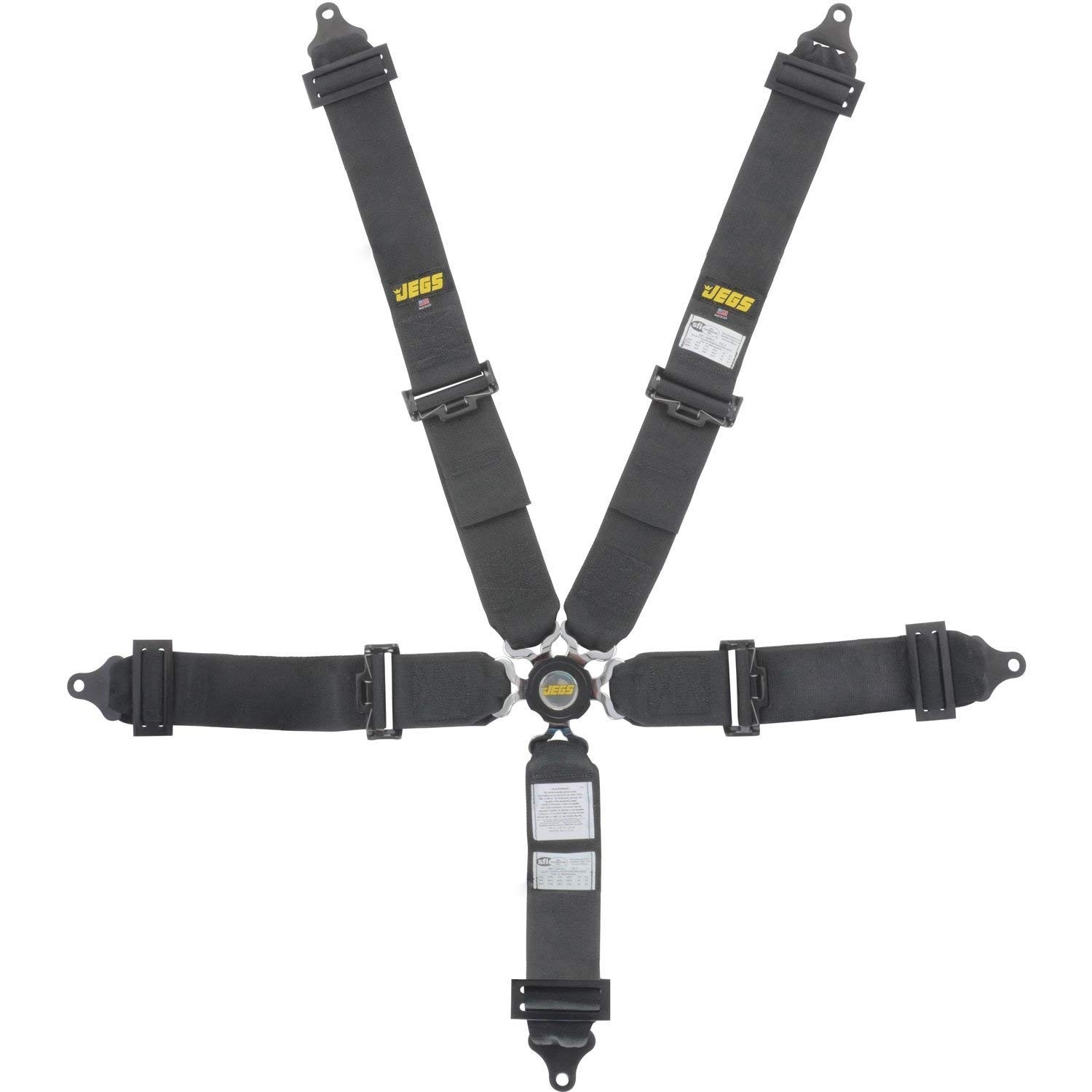 JEGS 702264K 16" Black Race Seat and Black Harness Kit