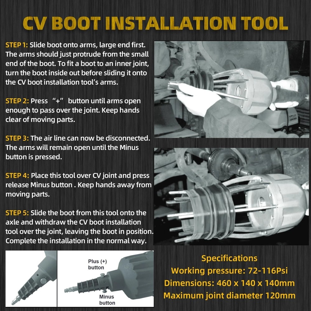 Dasbecan Universal Pneumatic CV Joint Boot Tool Expander Rod Spreader Install...