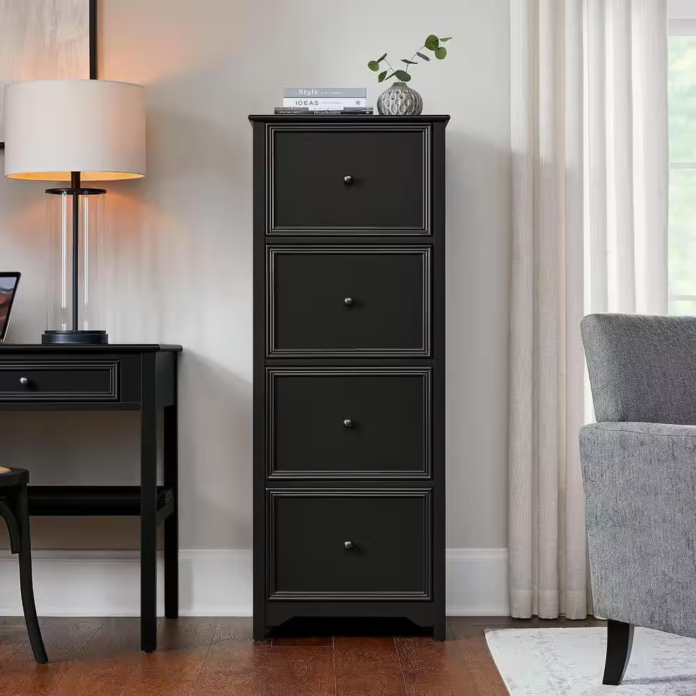 Bradstone 4 Drawer Charcoal Black File Cabinet