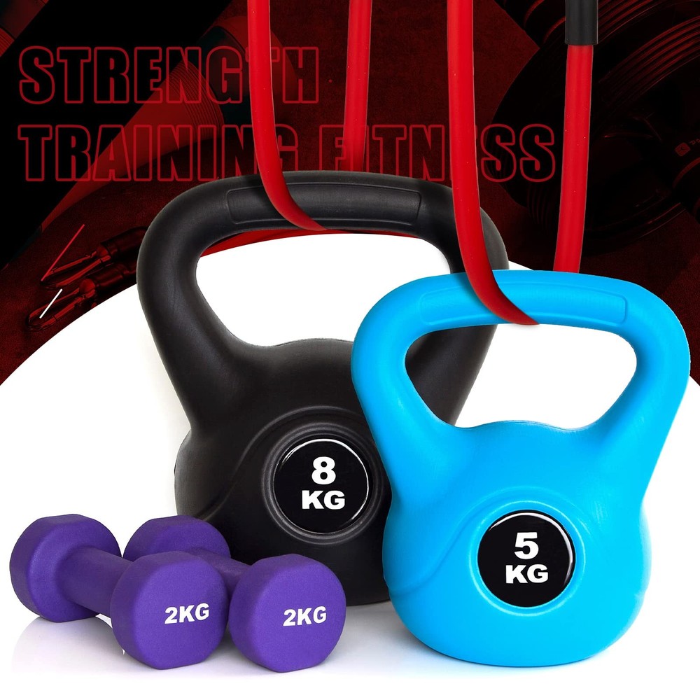 Liliful 8 pcs Resistance Bands for Working Out Additional Exercise Red