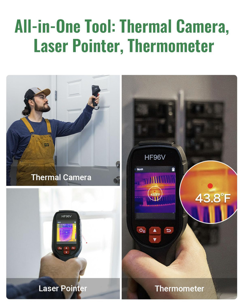 HF96V Thermal Camera with Visual Camera & Laser Pointer, Intelligent Scene Detec