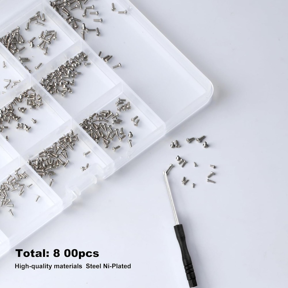 Tiny Screws for Electronics, 800 pcs Mini Micro Small Phillips Pan Head...