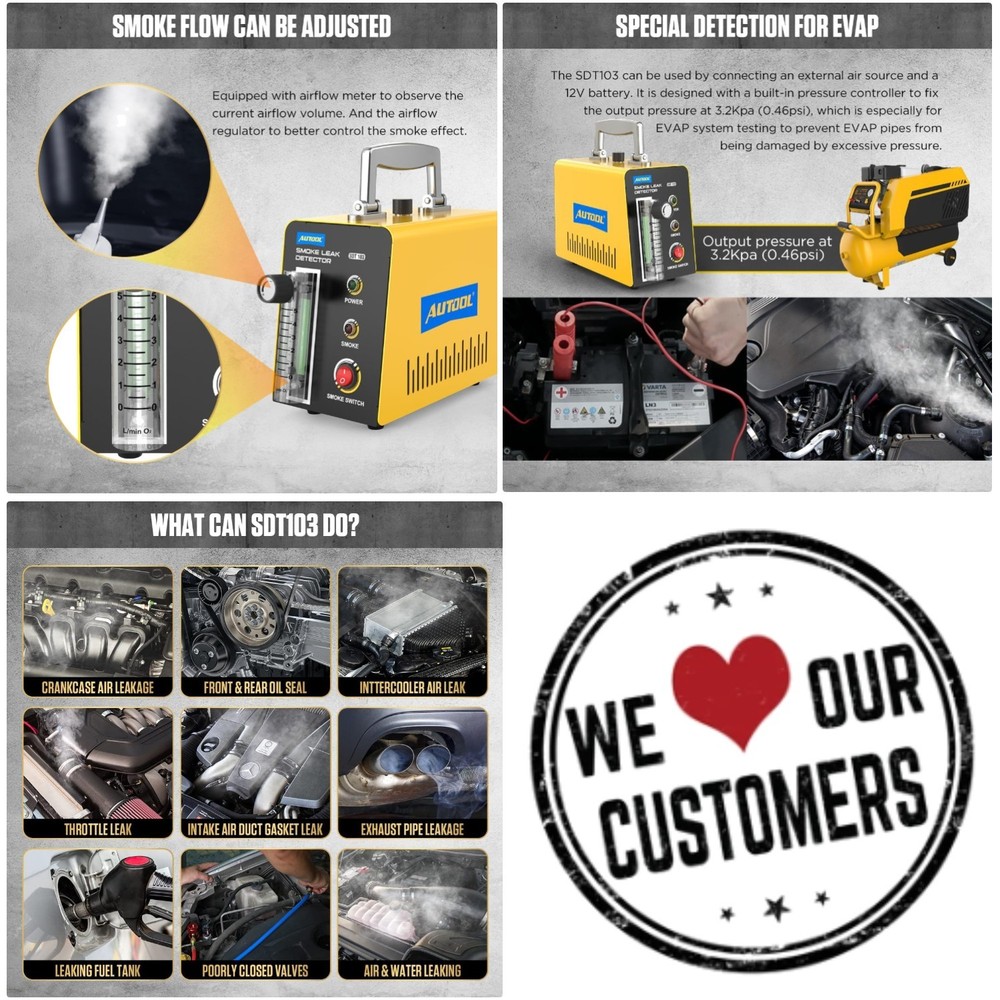 Smoke Diagnostic Tester for Vehicle Leak Detection