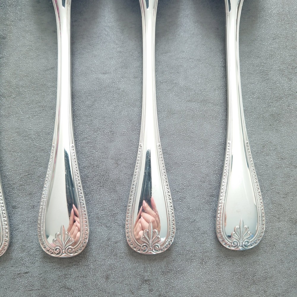 Christofle Malmaison 9pcs Silverplate Flatware Table Knife Fork Spoon Excellent