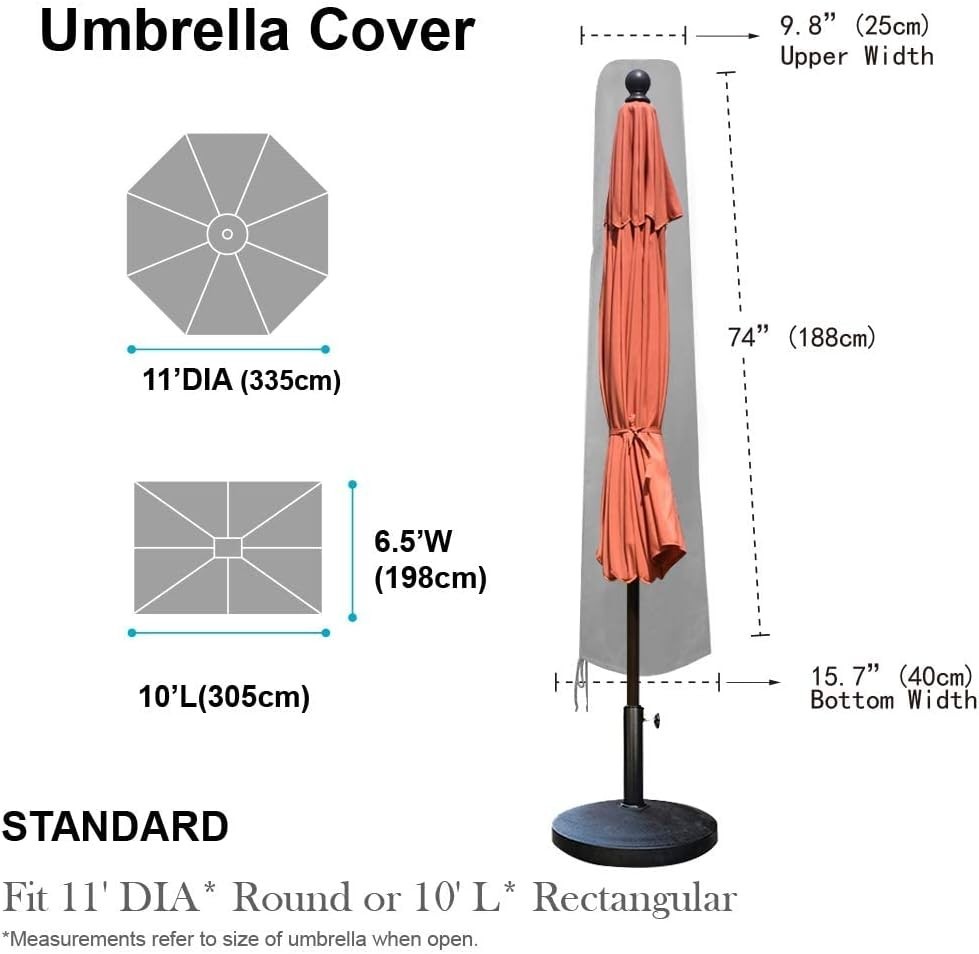 Lightweight 9ft Patio Umbrella Cover - Easy Clean & Secure Drawstring Design
