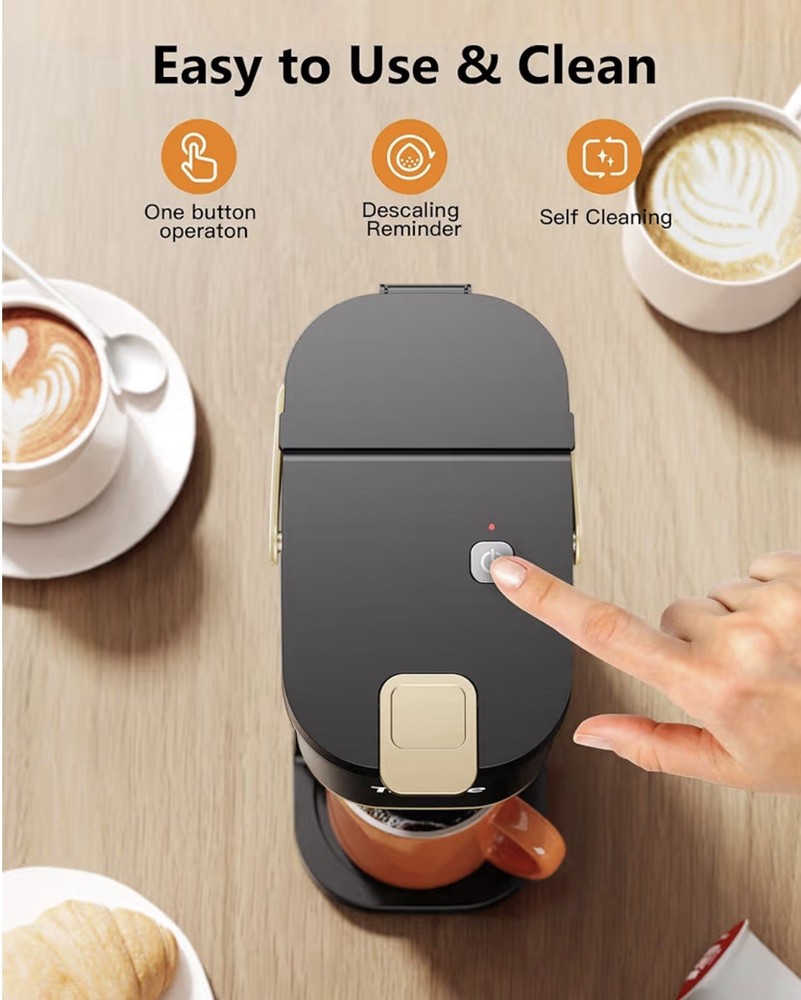 Mini Single Serve Coffee Maker, for K Cups/Grounds, with Portable Handle