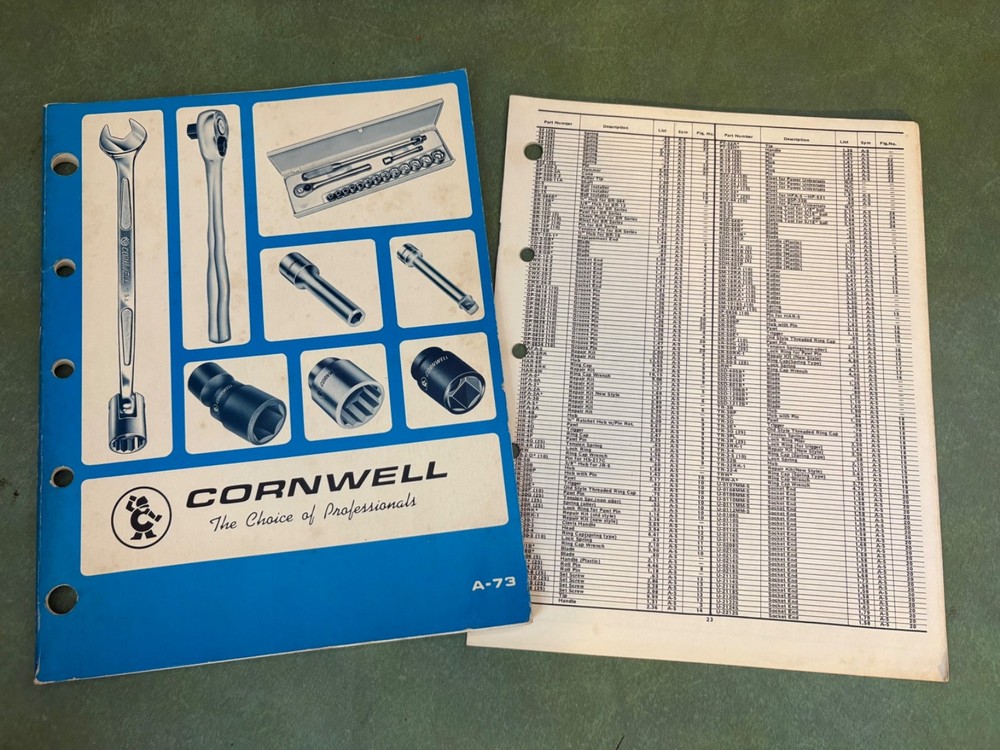 1972 Cornwell Tools A-73 Catalog 144 Pages