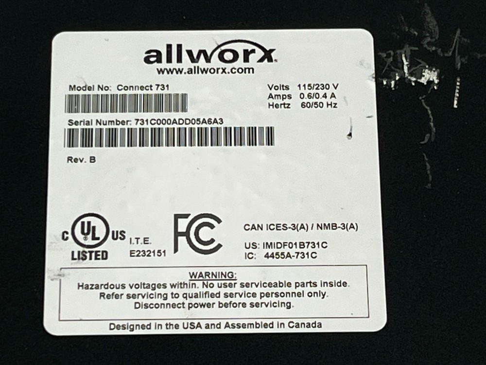 ALLWORX CONNECT 731 VOIP COMMUNICATION SYSTEM