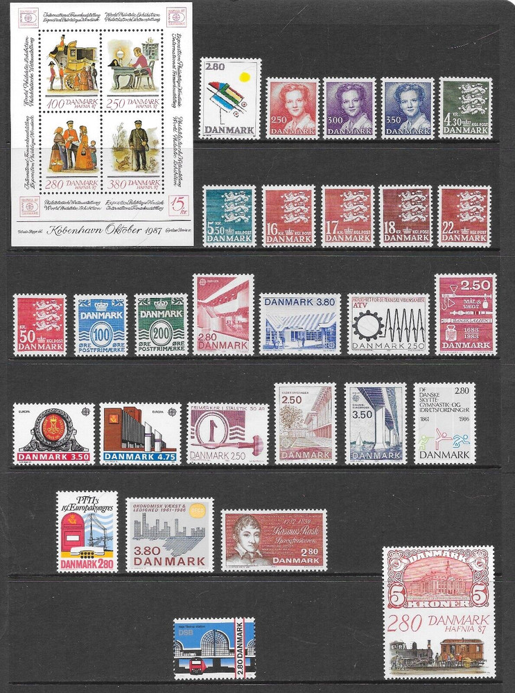 DENMARK POSTAGE ISSUES - ALL MINT NEVER HINGED  1981 - 1990