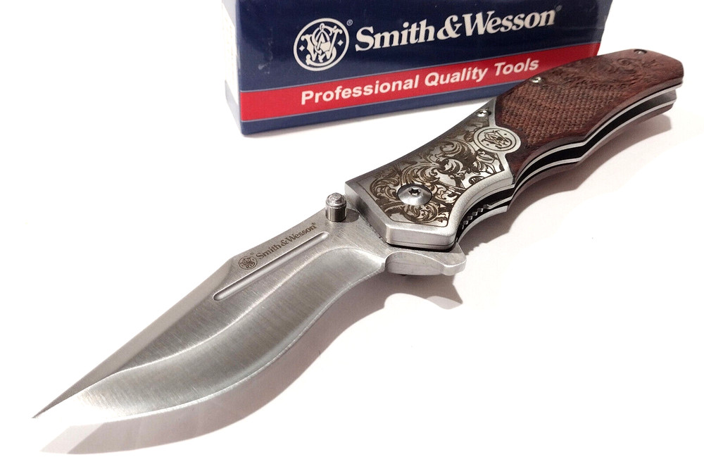 Smith & Wesson Unwavered Linerlock Spring Open Assisted Folding Pocket Knife EDC