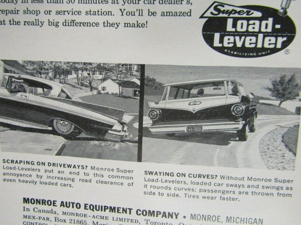 1960 Monroe Super Loader Leveler Tail Dragging? Original Print Ad 9 x 11"