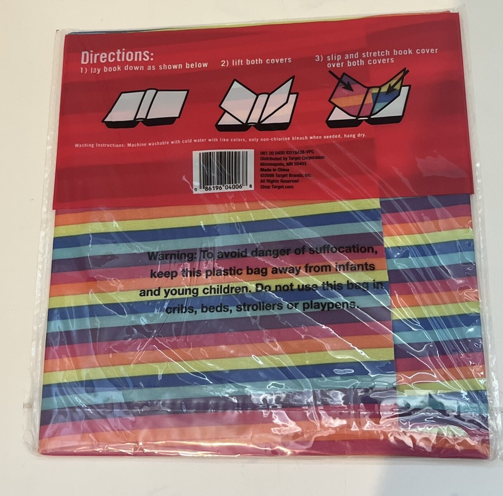 4 New Target School Stretchable Bookcovers Washable Fabric Reusable Text Binder