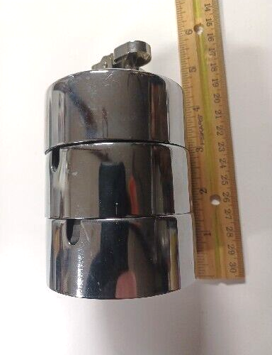 Set x 3 Martian Stacking Chrome Ashtrays & Lighter Not Tested