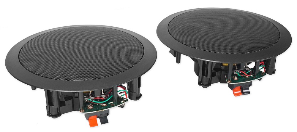 4) Black Ceiling Speaker System+Bluetooth Amp/Receiver 4 Restaurant/Office