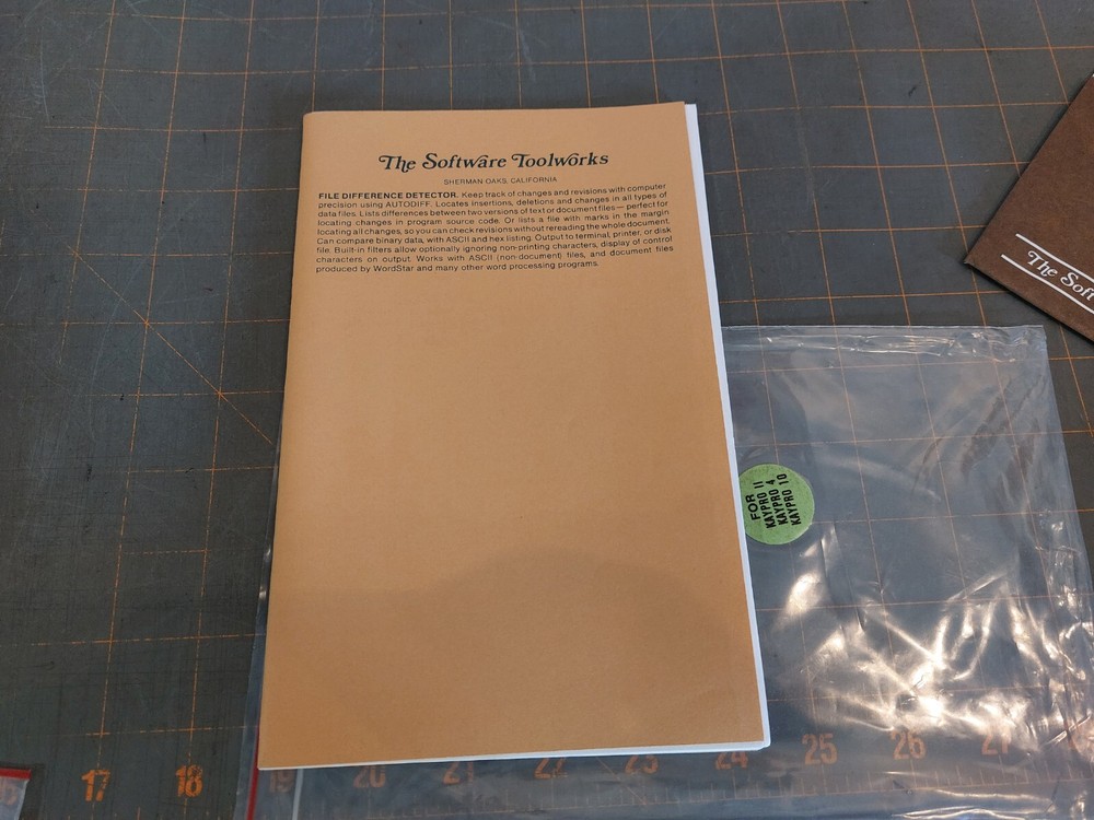 AutoDiff File Difference Detector For Kaypro SS DD 5 Computer Floppy Disk Manual