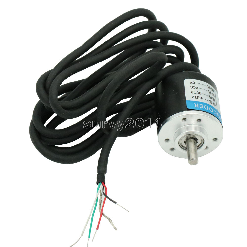1PCS 360P/R Incremental Rotary Encoder AB phase encoder 6mm Shaft W coupling